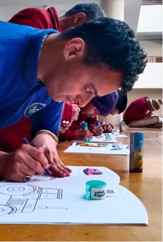 Students Participate in colouring activity organized by Sun Pharmaceuticals at GRIID-31, Chandigarh 