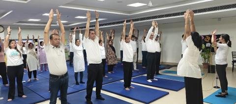 GRIID Staff During the Celebration of Countdown of International Yoga Day (21st June 2026).