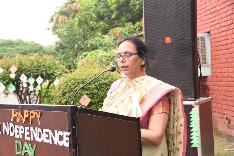 Independence Day-2023 Celebrations at GRIID-31 Dr. Jasbinder Kaur-Director GMCH-32 & Director-GRIID-31 hoists National Flag at GRIID premises